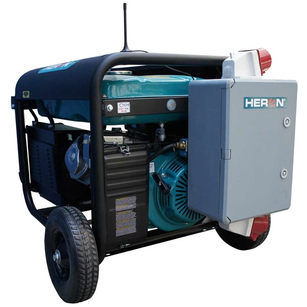 HERON 421 GREY +; háromfázisú hálózatba köthető 1 fázisú; 6,8 kVA-es vészhelyzeti áramfejlesztő, kommunikációs egységgel