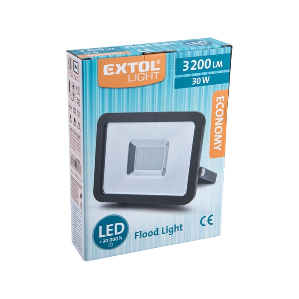 LED lámpa, falra szerelhető reflektor, 30W; 3200 Lm, IP65, 230V/50Hz, 1 kg