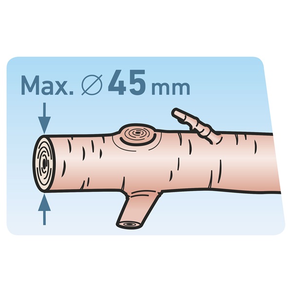 ágvágó olló; 730mm, rávágó, áttételes, tapadásmentes él, max. 45mm vágás, gumírozott fogantyú