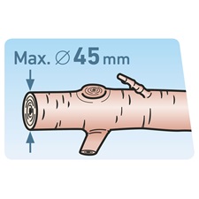 ágvágó olló; 730mm, rávágó, áttételes, tapadásmentes él, max. 45mm vágás, gumírozott fogantyú