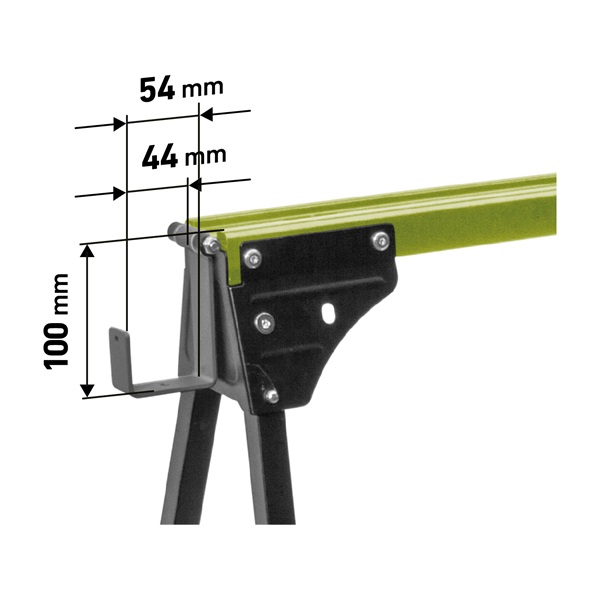 asztalosbak/festőbak összecsukható; 765 mm, max. terhelés: 450kg, festett fém