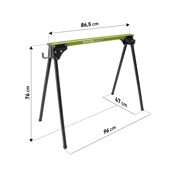 asztalosbak/festőbak összecsukható; 765 mm, max. terhelés: 450kg, festett fém