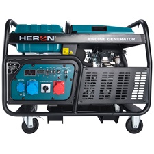Heron, benzinmotoros áramfejlesztő,  13/11 kVA, három- és egyfázisú, benzin üzemű, önindítós