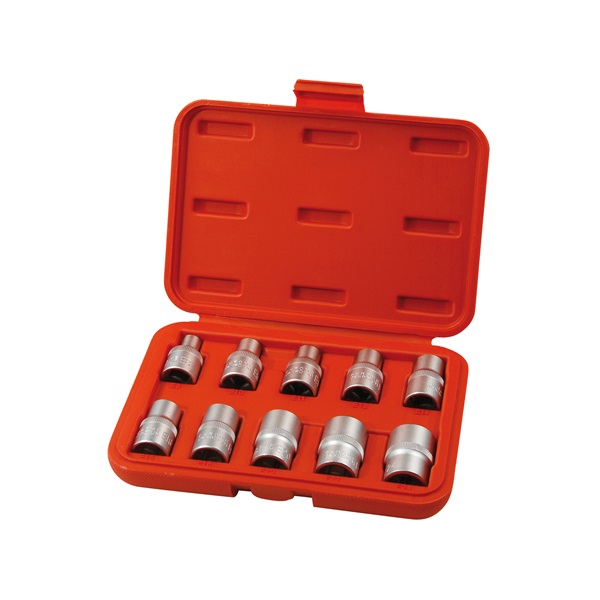 bitdugófej klt. belső, 10db, TORX,  1/2"×38mm (E8-10-11-12-14-16-18-20-22-24), CrV/S2