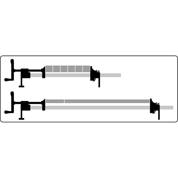 csőtengelyes szorító (táblásító / csavaros asztalos csőszorító) , 1/2", acél