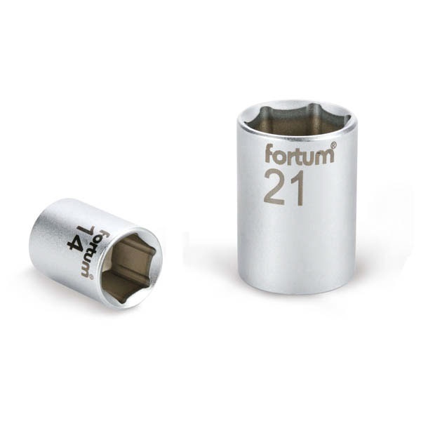 dugófej, 1/2", 21mm, 61CrV5, mattkróm,  38mm hosszú FORTUM