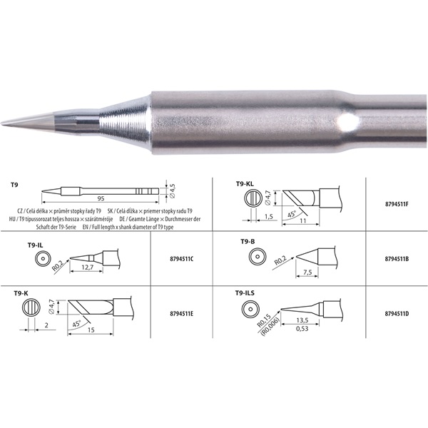 forrasztócsúcs T9-ILS a 8794511 forrasztó pákához