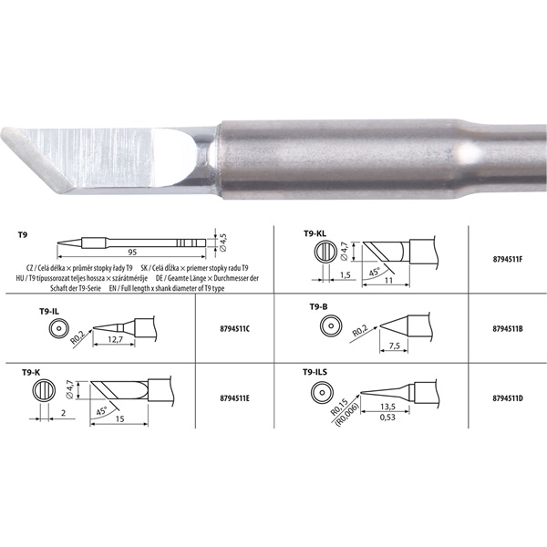 forrasztócsúcs T9-K a 8794511 forrasztó pákához