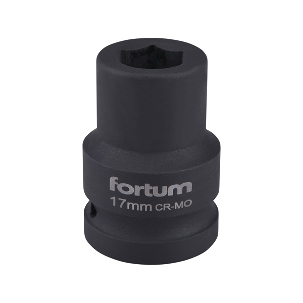 gépi (impakt) dugófej 3/4", 17mm, L 52 mm, feketített, FORTUM