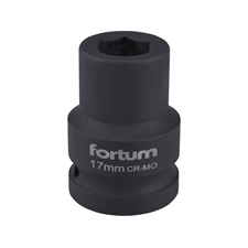 gépi (impakt) dugófej 3/4", 17mm, L 52 mm, feketített, FORTUM