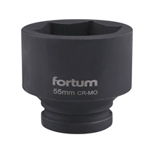 gépi (impakt) dugófej 3/4", 55mm, L 70 mm, feketített, FORTUM