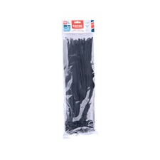 kábelkötegelő 7,2×400 mm 100db, többször használható (oldható) fekete nylon; UV-, sav- és lúgálló
