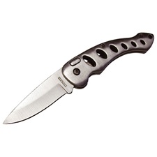 rugós zsebkés, aluminium nyél, 110mm, tokkal, övre akasztható