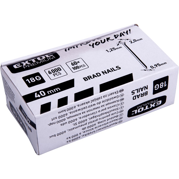 szeg fejjel, 8891860 akkus tűzőgéphez 6000 db, 18G, szár.: 1,25×0,95 mm, fej: 2,0 mm, hossz.: 40 mm